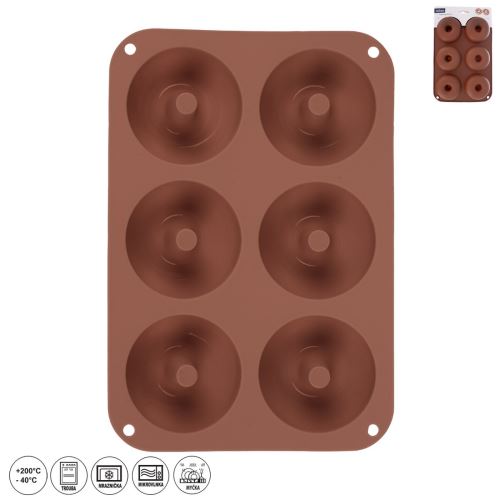 ORION Forma na donuty 6, silikon, hnědá