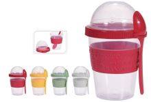 Yogurt container 2 in 1, 600 ml, mixed colors