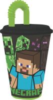 STOR Cup with straw 0.43 l MINECRAFT