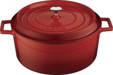 LAVA Pot 4 l, cast iron ø 24 cm, red, with lid
