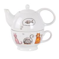 TORO Teapot with cup - 2 in 1 set, Cat / Dog
