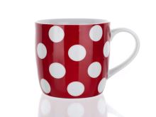 BANQUET Mug DOTS red/polka dot 310 ml, ceramic