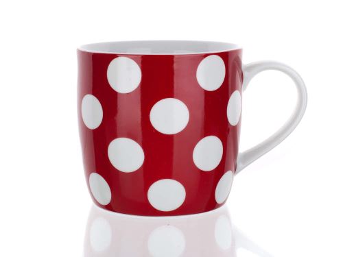 BANQUET Hrnek DOTS červený/puntík 310 ml, keramika