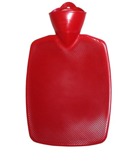 HUGO FROSCH Termofor CLASSIC, ohřívací lahev 1,8 l, s vysokým drážkováním, červený
