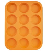ORION Silicone mold for muffins 12 pcs, 32.5 x 25 x 3 cm, orange