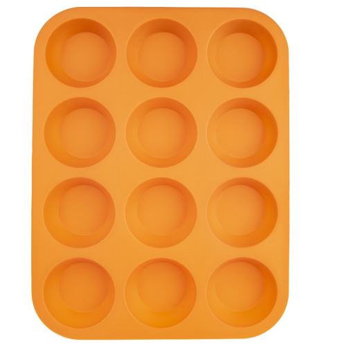 ORION Forma silikonová na muffiny 12 ks, 32,5 x 25 x 3 cm, oranžová
