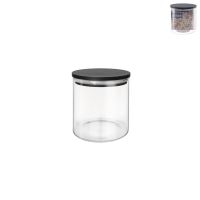 ORION Glass jar with bamboo lid 0.5 l, black