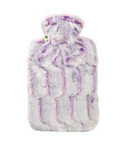 HUGO FROSCH Thermofor CLASSIC made of artificial fur with lining, heating bottle 1.8 l, purple/silver