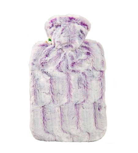 HUGO FROSCH Termofor CLASSIC z umělé kožešiny s podšívkou, ohřívací lahev 1,8 l, fialovo/s