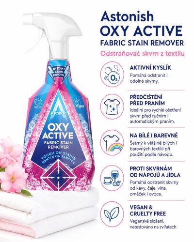 ASTONISH Ostraňovač skvrn z textilu Oxy Active 750 ml, C9330_0