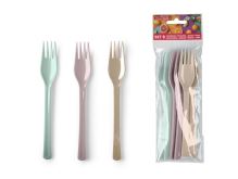 PLASTIC FORTE PICNIC FORK SURT 6 pcs., plastic