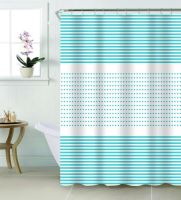 DURAMAT Bathroom curtain decor HWN11151-2 180 x 200 cm, vinyl, blue stripe