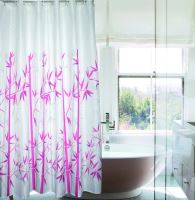 DURAMAT Koupelnový závěs dekor 22220, 180 x 200 cm, textilní, bílorůžový