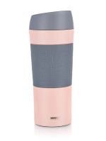 BANQUET Thermos mug 400 ml MATTY, stainless steel / silicone, pink