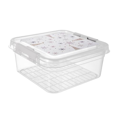 ORION Box na cukroví 4,5 l, 26 x 25 x v.11 cm, transparentní, dekory mix