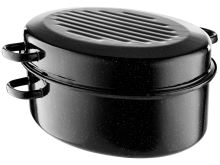 FLORINA Baking pan with lid oval 11 l, 42 x 37 x h. 21 cm, enamel