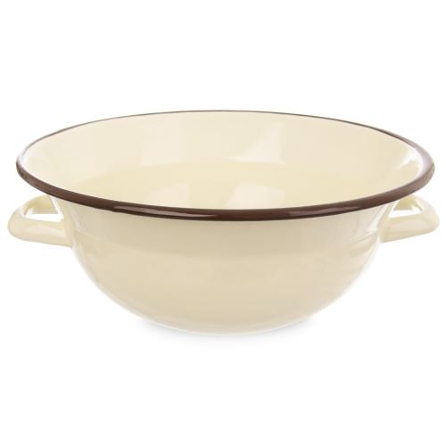 ORION Krajáč s uchy, zadělávací mísa 26 cm, smalt, béžová