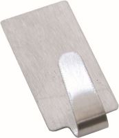 Adhesive hook small rectangle, 1 pc, stainless steel