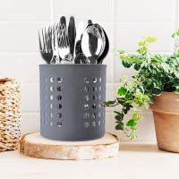 ORION Stojan na příbory pr. 12,5 cm, plast, šedá_3 (2)