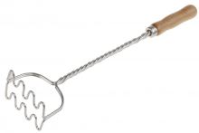 BLEX Potato masher double, knitted 40 cm, wood handle