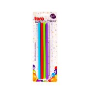 TORO Silicone straws 20 cm, 4 pcs, brush