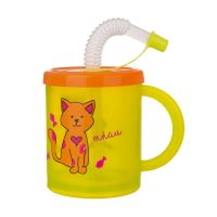 ORION Hrnek dětský + pítko RUBBY 0,3 l, kočka