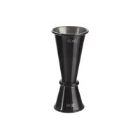ORION Bartender's measuring cup BLACK 2 cl and 4 cl, stainless steel