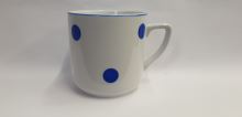 CZECH PORCELAIN Mug FIVE 0.4 l, blue polka dot