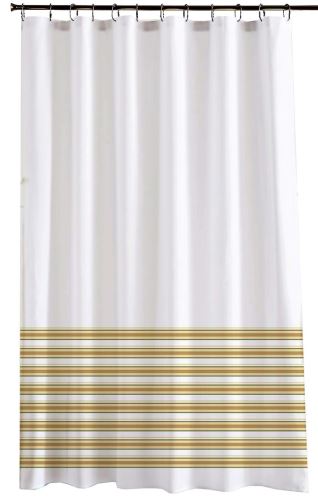 DURAMAT Koupelnový závěs dekor CY-K1505, 180 x 200 cm, textilní, bílý/pruhy