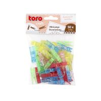 TORO Kolíčky na prádlo MINI, 50 ks, 3,5 cm, barvy mix