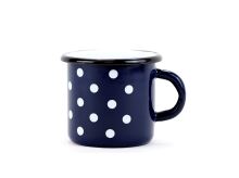 Mug 8 cm 0.35 l, blue / white polka dot