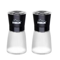 WARIMEX Pepper mill and salt mill STONELINE 185 ml, glass / stainless steel