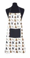 Кухонний фартух FORBYT з кишеньковою ялинкою та прикрасами 70 x 90 см