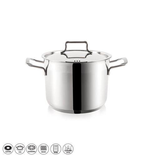 ORION Hrnec ANETT o 20 cm, 4,6 l, výška 15 cm, nerezová poklice