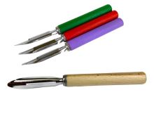 Vegetable peeler real, wooden handle, mixed colors