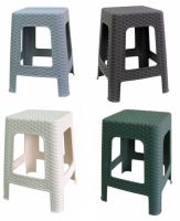 Taburetka, stolička 35,5 x 35,5,v.45 cm RATAN, plast, barvy mix