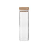 ORION Jar 0.61 l square, glass/bamboo