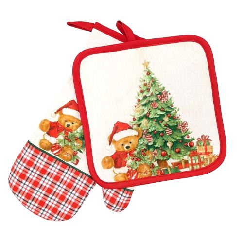 DURATEX Kuchyňská chňapka pravá, souprava SOM10, 28 cm, bavlna, poutko, medvídek