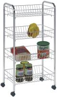 ARTEX Mobile shelf BRILLY 4, 40 x 26 x 78 cm, chrome-plated wire