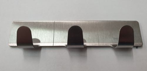 LIšta nalepovací 3 x háček, 12 cm, 1 ks, nerez