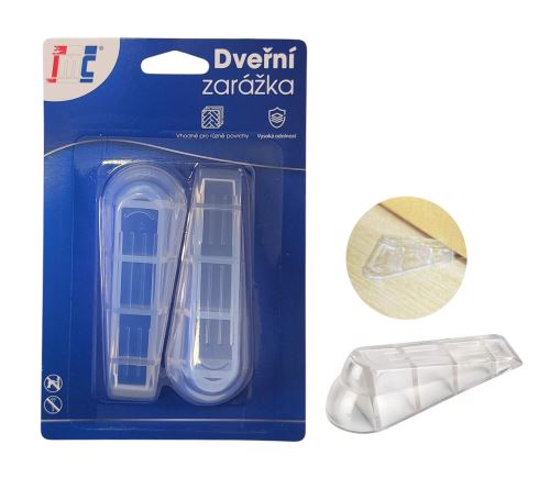 Zarážka dveřní 10 cm 2 ks, transparentní, plast_0