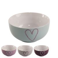 ORION Bowl HEART 13 cm, ceramic, mixed colors