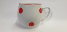 CZECH PORCELAIN BAŇÁK mug 0.3 l, red polka dot