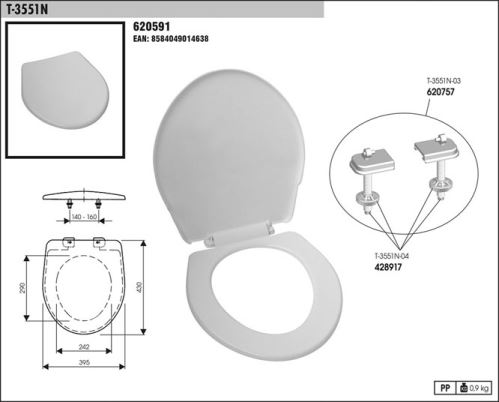 SLOVPLAST MYJAVA Sedátko WC T3551, bílé