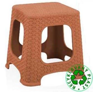 SARAPLASTIK Taburetka, stolička 33 x 33 x v. 33,5 cm RATAN, plast, barvy mix
