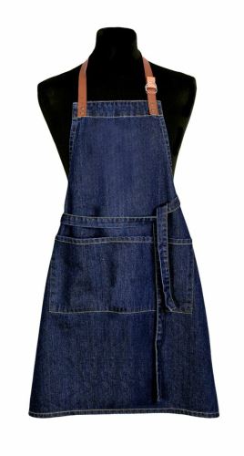 FORBYT Zástěra kuchyňská s kapsou Jeans 70 x 80 cm, tm. modrá