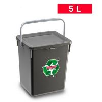 PLASTIC FORTE Box with lid and handle 5 l, silver