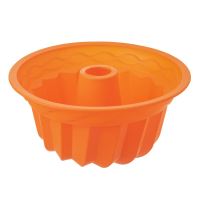 ORION Silicone mold for cake, cake, large, ø 23.5 cm, height 11 cm, orange