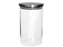 Can with stainless steel cap TUBE 1 l, glass