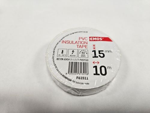 EMOS Páska izolační, 1 ks, 15 mm / 10 m, bílá